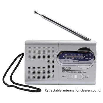 SOONHUA Multi-funkcija Mini Pocket AM/FM BC-R119 Radijo Garsiakalbis Imtuvas, Teleskopinė Antena, Radijo imtuvai už Vyresnio AM/FM radijas