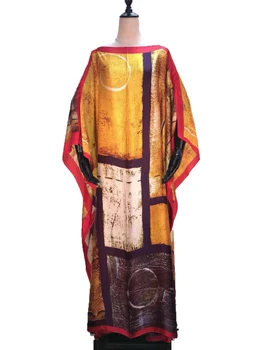 Spalvinga Spausdinti Bohemijos moterų Šilko kaftan maxi suknelė Nemokamai Dydis Patogi Viskozės Musulmonų Abaja Skraiste Suknelė Afrikos suknelės