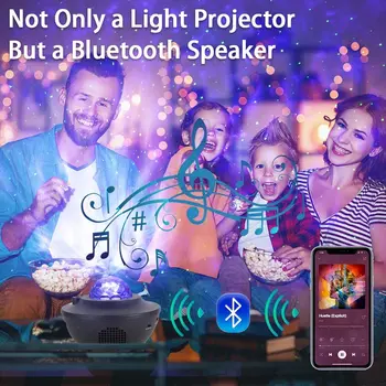 Spalvinga Žvaigždėtas Dangaus Projektorius naktinė lempa Vaiko Blueteeth USB Muzikos Grotuvas Star Naktį Šviesos Romantiška Projekcija Lempos Dovanos