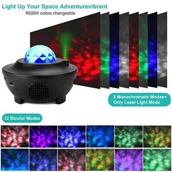 Spalvinga Žvaigždėtas Dangaus Projektorius Naktį Blueteeth USB Balso Valdyti Muzikos Grotuvą Vaikas Naktį Šviesos Romantiška Galaxy Projektoriaus Lempa