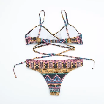 Spausdinti Bikini 2020 Nauja Seksuali Kryžiaus Bikini Komplektas Push Up Maudymosi Kostiumėliai Moterims, Tuščiaviduriai Iš Maudymosi Kostiumėlį Moterų Maudymosi Kostiumai Vasaros Paplūdimio Drabužiai