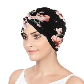 Spausdinti musulmonų turbaną kepurės moterims islamo vidinis hijab variklio dangčio Arabų apvyniokite galvą skara turbaną femme musulman turbante mujer