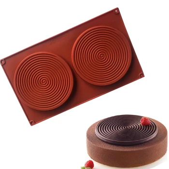 Spiralės Formos Silikono Formos 2-žiedas Mousse Cake Pelėsių Ratą formos Šokolado Desertas Konditerijos Bakeware Visos Tortas Dekoravimo Priemonė