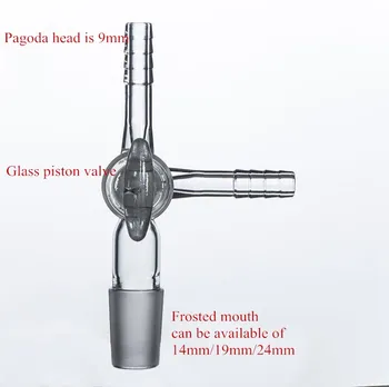 Stiklinės Tris-taip, išmetamųjų dujų jungtis su stiklo stūmoklio, vožtuvo, Stiklo Plokštę, T-formos siurbimo jungties su Droselio