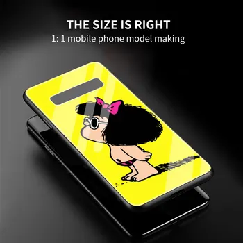 Stiklo Atveju, Samsung Galaxy S20 FE S21 S10 S8 S9 Plus S10e Telefono Dangtelį 10 Pastaba Lite 20 Ultra 9 Shell Mielas Mafalda Animacinių filmų 