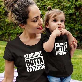 Straight Outta Kantrybės ir Laiko Motina ir Kūdikių Kawaii Spausdinti Marškinėliai Mama Kūdikių Mergaičių Marškinėliai Mamytė Vaikai Balti Drabužiai