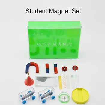 Studentų Magnetas Rinkinys pradinės Mokyklos Fizinio Mokslo, Mokymo Eksperimentas Magnetai U-Pasagos formos Žiedą Dovanų Dėžutėje Kompasas
