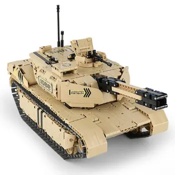 Su Varikliu Qihui M1A2 Abrams Pagrindinis Tankas JAV Nuotolinio Valdymo Bakas Švietimo Building Block Karinės Mechaninė Modelis Žaislas