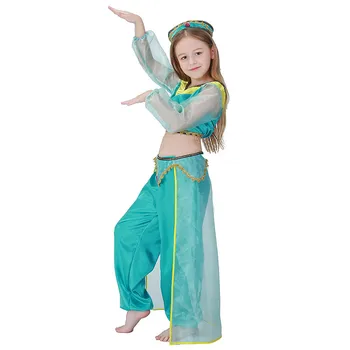 Suaugusiųjų Jazminų Cosplay Kostiumų Aladdin ' s žibinto Suaugusiųjų Rinkinys, Vaikams, Suknelės Mergaičių Jazminų Princesė Dress Etape rodikliai rodo Kostiumas