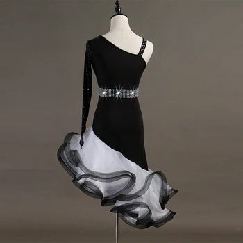 Suknelė su kutais 2018 lotynų Šokių Suknelė Moterims Latina Salsa lotynų Šokių Konkurencijos Suknelės PIGŪS D0510 Purus Hem 2 Pasirinkimai