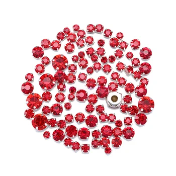 Sumaišykite ŠEŠIŲ DYDŽIO Derinys Raudona rombo formos Stiklo Kristalų, cirkonio su letena 