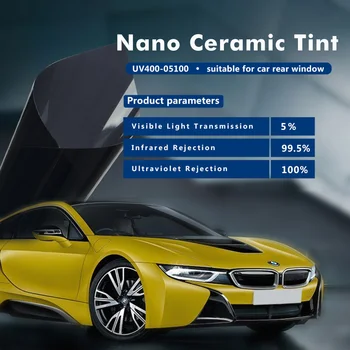 Sunice UV400 serie Juoda Automobilių Langų Plėvelei 2 mil 5%VLT Nano Keramikos saulės atspalvis, UV įrodymas, automobilių saulė pavėsyje kino lipdukas 0.5x10m