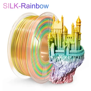 SUNLU 1.75 mm PLA ŠILKO Vaivorykštės spalvų 3D spausdintuvo Kaitinimo raizginys nemokamai ir ne burbulas su Dulkių maišelis pakavimo Tolerancija +/-0.02 mm