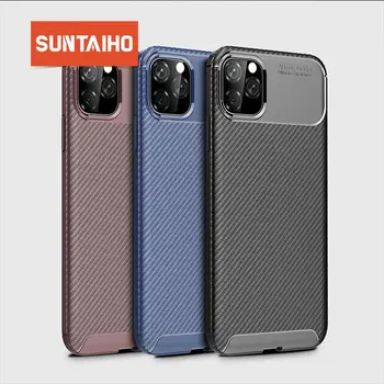Suntaiho Ultra Plonas Anglies Pluošto Tekstūra Atveju iPhone, 11 Pro Max Soft antidetonaciniai Padengti Bumper Case for iPhone XS Max XR X 8 7