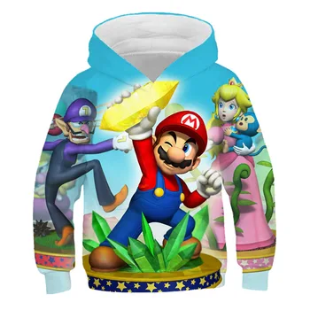 Super Mario Berniukai Hoodies Modelis Rudens Žiemos Outwear Vaikų Megztiniai Vaikams Drabužių Berniukas poliesteris Puloveriai 4-14 Y