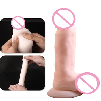 Super minkštas Kūno spalvos silikoninis dildo G spot Masturbacija siurbtukas dildo realistiškas vyrų dirbtinis penis sekso žaislai moteris