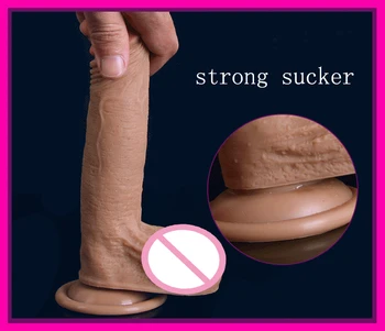Super Realus Minkštas Silikoninis Dildo Siurbimo Taurės Vyrų Dirbtinis Penis Penis Moteris Masturbator Suaugusiųjų Sekso Žaislų, Vibratorių Moterims