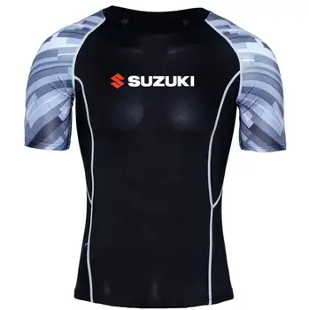 Suzuki Motociklų Spausdinami T marškinėliai Vyrams Suspaudimo Marškinėliai 2019 M. Vasarą NAUJŲ Cosplay Viršūnes Vyrų Fitneso marškinėlius Megztinis