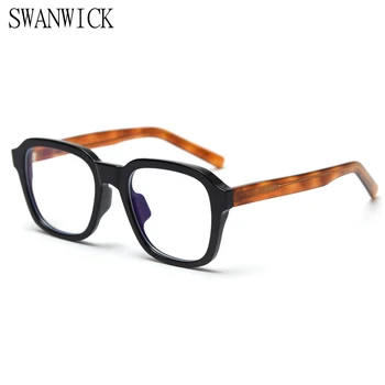 Swanwick aikštėje akinių rėmeliai moterų stabdžių off šviesiai mėlyna akinius vyrams optinis retro tiršti juodi skaidrūs priedai aišku