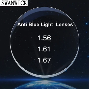 Swanwick anti-mėlyna asferiniai lęšiai 1.56 1.61 1.67 1.74 individualų receptą trumparegystė toliaregystė lęšiai plonas šviesos CR-39 dervos