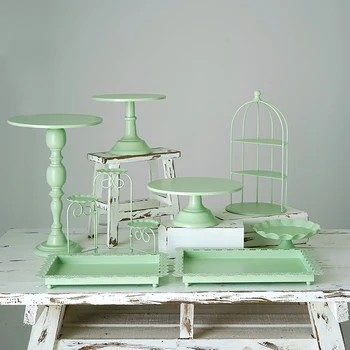 SWEETGO Aukštos kojų žalia tortas stovi tortas įrankiai, namų puošybai šalies tiekėjas desertas stalo kvepalai sudaro saugojimo laikikliai