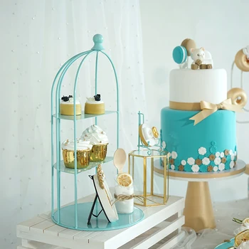SWEETGO Mėlynos spalvos tortas stovi namų puošybai Laikymo Lentynos dervos padėklai torto įrankius, lauko Lyčių atskleisti šalies berniuko gimtadienis