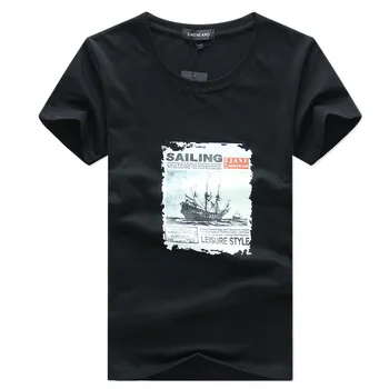 SWENEARO Vyrų Drabužiai Marškinėlius Vyrų Marškinėliai trumpomis Rankovėmis Laisvalaikio Stiliaus Atsitiktinis Medvilnės animacinių filmų spausdinimo laivas T-shirt, t vyrams