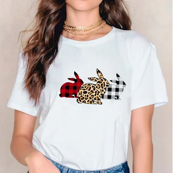 T Marškinėliai Moterims marškinėliai Leopard Triušis Gyvūnų trumpomis Rankovėmis Spausdinti Moterų Grafinis Viršuje Ponios Spausdinti Lady Moterų Tee Marškinėliai