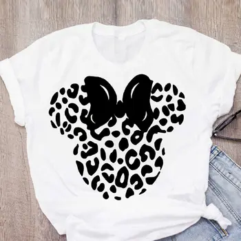 T-shirt animacinių filmų leopard lankas marškinėliai trumpomis rankovėmis spausdinti laisvalaikio moteriški drabužiai viršūnes grafinis T-shirt Harajuku marškinėliai