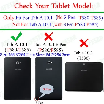 Tab A6 10.1 SM T580 T585 T587 360 Sukasi Padengti - ForSamsung Galaxy Tab 10.1 2016 Tablet multi angelas stovi padengti atveju