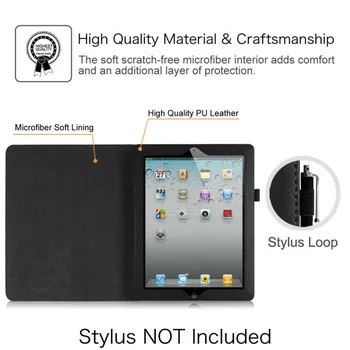Tablet Case for iPad 4 9.7 Atveju colių Modelis A1458 A1459 A1460 Auto Pabusti Miego Smart Cover 