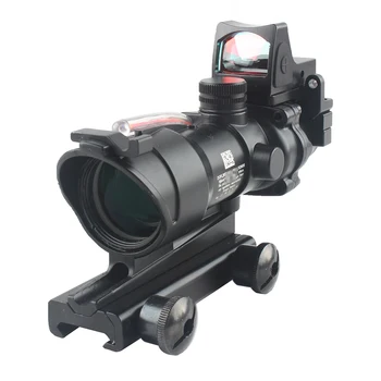 Taktinis 4X32 Regos Apimties Nekilnojamojo Fiber Optics Grenn Red Dot Akyse Apšviestas Išgraviruotas Tinklelis Medžioklės Riflescope Paminklai