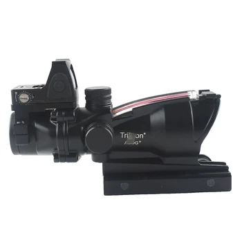 Taktinis 4X32 Regos Apimties Nekilnojamojo Fiber Optics Grenn Red Dot Akyse Apšviestas Išgraviruotas Tinklelis Medžioklės Riflescope Paminklai