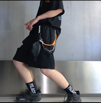 Taktinis Funkcija Crossbody Pack Krūtinės Maišeliai su Grandinėmis Vyrų Streetwear Mažas Juosmens Krepšys Hip-Hop Unisex Juosmens Paketai Telefono Diržo Krepšys