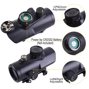 Taktinis Red Dot Akyse 1X30mm taikymo Sritis Holografinis 11mm & 20mm Weaver Geležinkelių Karinės Optika Riflescope Medžioklės Red Green Blue Dot