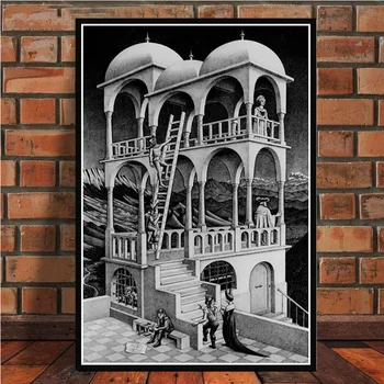 Tapybos Meno Escher Siurrealistinis Geometrinis Retro Vintage Iliustracijų, Plakatų Ir grafikos Sienos Menas Sienos Nuotraukas Namų Dekoro quadro cuadros