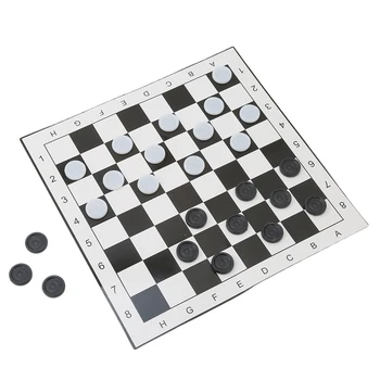 Tarptautinės Šaškių Nešiojamas Sulankstomas Plastikinis Šachmatų Žaidimo Lentos Dydis 33*33cm + 24pcs Šachmatai