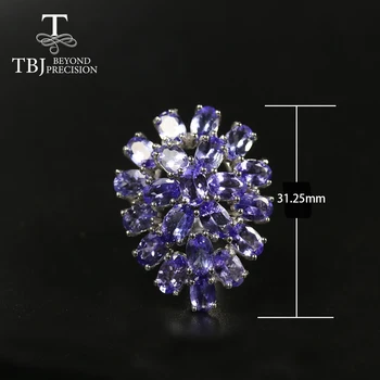 TBJ,Luxuy Brangakmenio Žiedas gamtos 11ct tanzanite blue brangakmenio jewlery ovalo supjaustyti 4*6 mm 12 gabalas 925 sterlingas sidabro fine jewelry