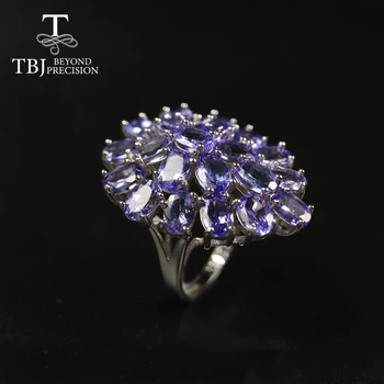 TBJ,Luxuy Brangakmenio Žiedas gamtos 11ct tanzanite blue brangakmenio jewlery ovalo supjaustyti 4*6 mm 12 gabalas 925 sterlingas sidabro fine jewelry