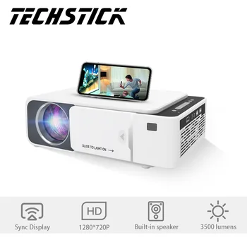 Techstick Projektorius Full HD 1080P Led Atvaizdavimas Projektoriumi 4K Wireless Sync Ekrane Beamer 3500 Liumenų LCD Vaizdo Grotuvas GT10