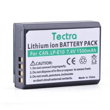 Tectra 4Pcs LP-E10 LPE10 LP E10, Baterijos Canon EOS Rebel T3, T5, T6 Kiss Kiss X50 X70 EOS 1100D EOS 1200D EOS 1300D