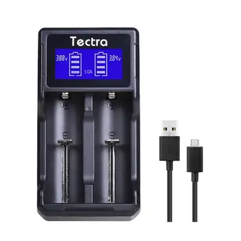 Tectra LCD Universal Protingas USB Dual Kroviklis AA AAA, AAA, C 26650 22650 21700 18650 17670 18500 Li-ion Baterijos Kroviklis
