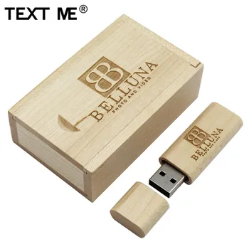 TEKSTAS MAN dovana pendrive mediniai+box Asmeninį LOGOTIPĄ, usb flash drive 4GB 8GB 16GB 32GB 64GB usb 2.0 fotografija