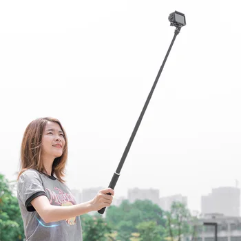 TELESIN 90cm Anglies Pluošto Lengviausias Selfie Stick Aliuminio Lydinio Trikojo GoPro Hero 5 6 7 8 DJI Osmo Veiksmų Kamera, Ac