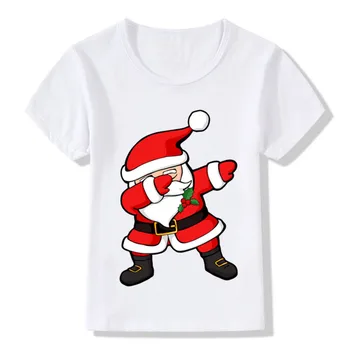 Tepdami Santa Modelis Juokingas Vaikų marškinėliai Vaikams Linksmų Kalėdų Animacinių filmų Drabužius, Kūdikių Berniukų, Mergaičių Vasaros T-shirt