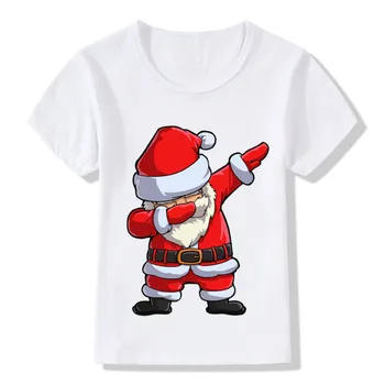 Tepdami Santa Modelis Juokingas Vaikų marškinėliai Vaikams Linksmų Kalėdų Animacinių filmų Drabužius, Kūdikių Berniukų, Mergaičių Vasaros T-shirt