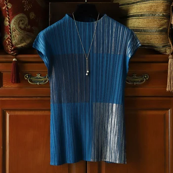 TIANPEI Plisuotos dviejų dalių komplektas be rankovių marškinėliai tiesios kelnės Šepečiu metalo loungewear moterų bts derliaus estetinės drabužiai