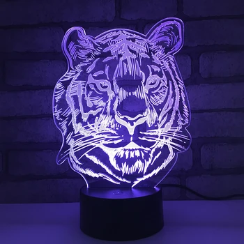 Tigras LED RGB Naktį Šviesa 7 Spalvų Kaita, Stalas Šviesos Veiksmų Skaičiai 1867 Berniukų, Mergaičių Kalėdų Žaislai