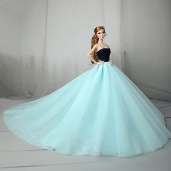 Tik Rankų Darbo Vestuvinė Suknelė Barbie Lėlės Komplektus Princesė Vakare Šalies Kamuolys Ilga Suknelė Sijonas Nuotakos Suknelė Priedai Žaislas