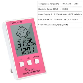 Tiksliai Drėgmėmačiu Skaitmeninis Laikrodis, Temperatūra Logger Drėgmės Matuoklis Thermometre Hygrometre Patalpų Lauko Termometras